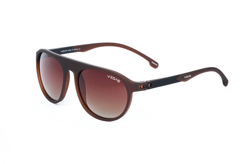 VEGAS Full Rim Aviator Men Saddle Brown  Sunglasses V3010 C4 - Image 2